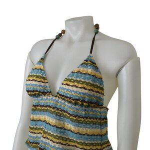 Vintage Rampage Swim Crochet Halter Top Boho Festival Y2K Size Small